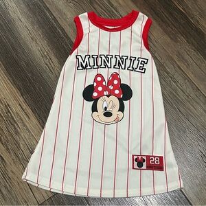 Disney Baby MINNIE MOUSE baseball jersey Dress red & white stripe toddler 24 mo